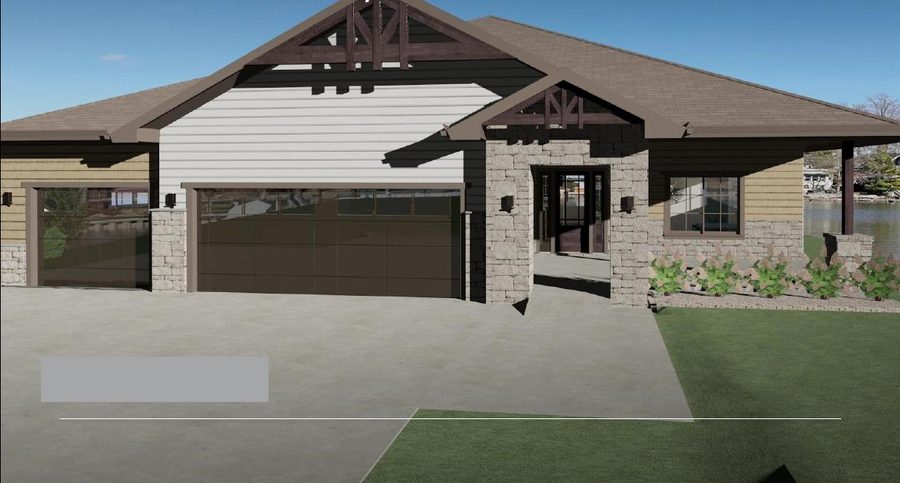 New lake house — front rendering
